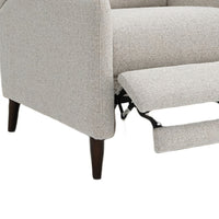 Cien Pushback Recliner Chair with High Back and Tapered Legs, Beige Fabric-BM353193