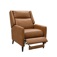 Cien Pushback Recliner Chair, High Back and Tapered Legs, Brown Faux-Leather-BM353194