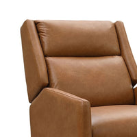 Cien Pushback Recliner Chair, High Back and Tapered Legs, Brown Faux-Leather-BM353194