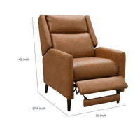 Cien Pushback Recliner Chair, High Back and Tapered Legs, Brown Faux-Leather-BM353194
