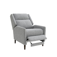 Cien Pushback Recliner Chair with High Back and Tapered Legs, Gray Fabric-BM353195