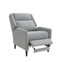 Cien Pushback Recliner Chair with High Back and Tapered Legs, Gray Fabric-BM353195