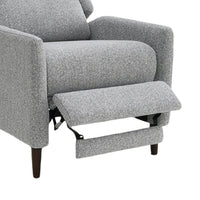 Cien Pushback Recliner Chair with High Back and Tapered Legs, Gray Fabric-BM353195