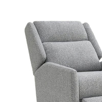 Cien Pushback Recliner Chair with High Back and Tapered Legs, Gray Fabric-BM353195