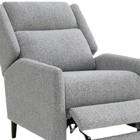 Cien Pushback Recliner Chair with High Back and Tapered Legs, Gray Fabric-BM353195