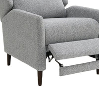 Cien Pushback Recliner Chair with High Back and Tapered Legs, Gray Fabric-BM353195