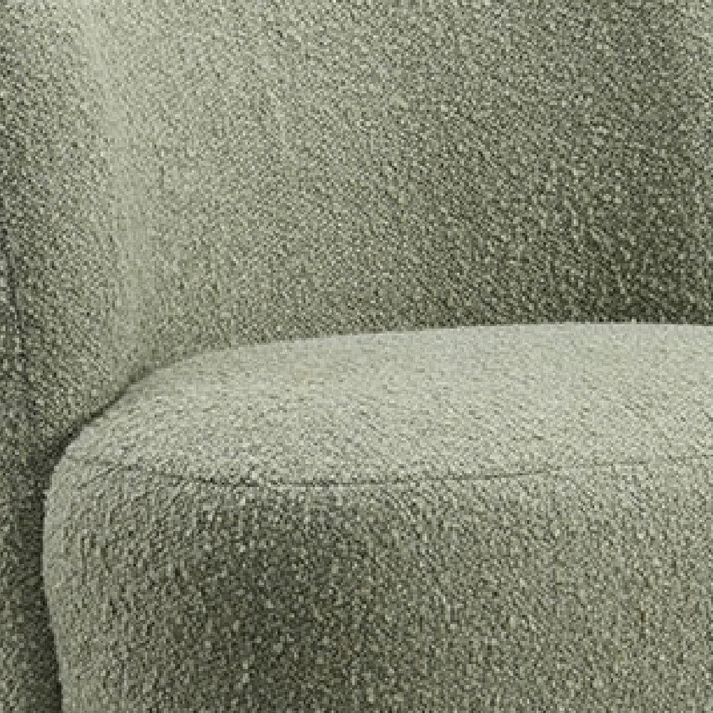 Dave Armless Accent Chair with Wooden Ball Feet, Green Boucle Fabric-BM353196