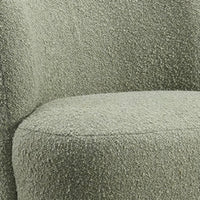 Dave Armless Accent Chair with Wooden Ball Feet, Green Boucle Fabric-BM353196
