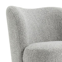 Dave Armless Accent Chair with Wooden Ball Feet, Gray Boucle Fabric-BM353197