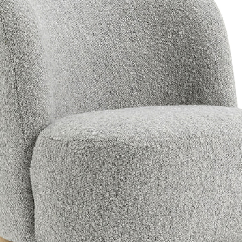 Dave Armless Accent Chair with Wooden Ball Feet, Gray Boucle Fabric-BM353197