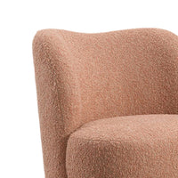 Dave Armless Accent Chair with Wooden Ball Feet, Pink Boucle Fabric-BM353198