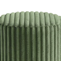 Zelda Ottoman Stool, Gold Steel Plinth Base, Green Channeled Fabric -BM353203