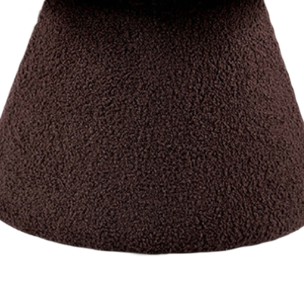 Xyna Mushroom-shaped Ottoman Stool with Pedestal Base, Brown Fabric-BM353206