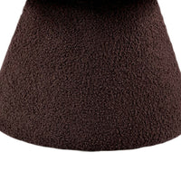 Xyna Mushroom-shaped Ottoman Stool with Pedestal Base, Brown Fabric-BM353206