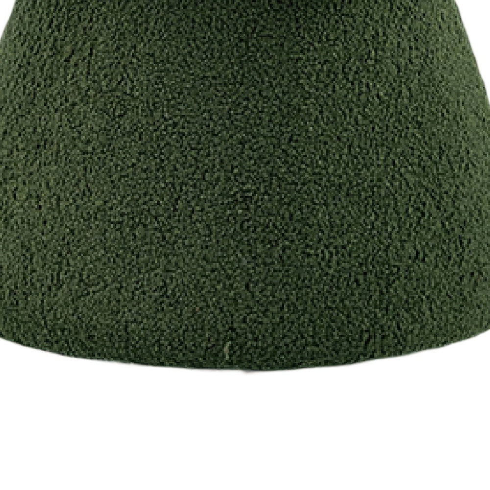 Xyna Mushroom-shaped Ottoman Stool with Pedestal Base, Green Fabric-BM353207