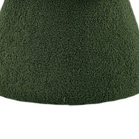 Xyna Mushroom-shaped Ottoman Stool with Pedestal Base, Green Fabric-BM353207