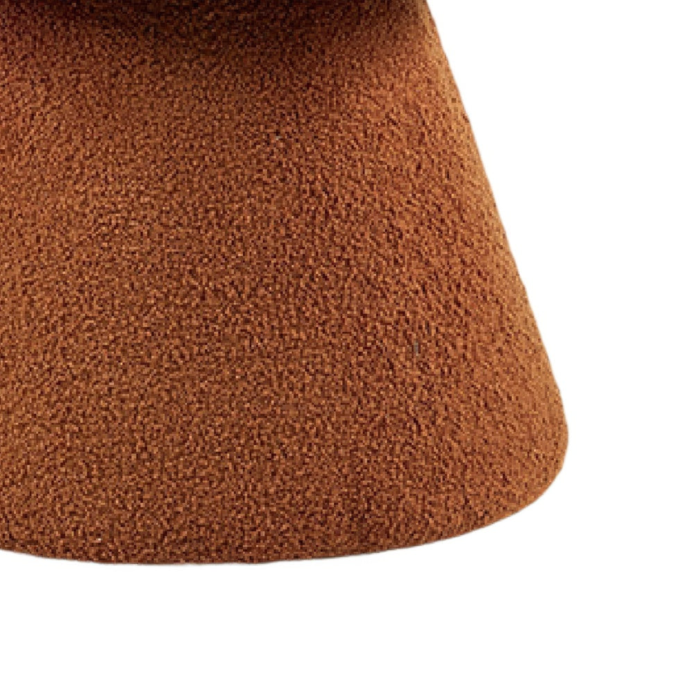Xyna Mushroom-shaped Ottoman Stool, Pedestal Base, Saddle Brown Fabric-BM353208