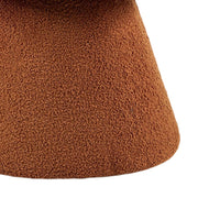 Xyna Mushroom-shaped Ottoman Stool, Pedestal Base, Saddle Brown Fabric-BM353208