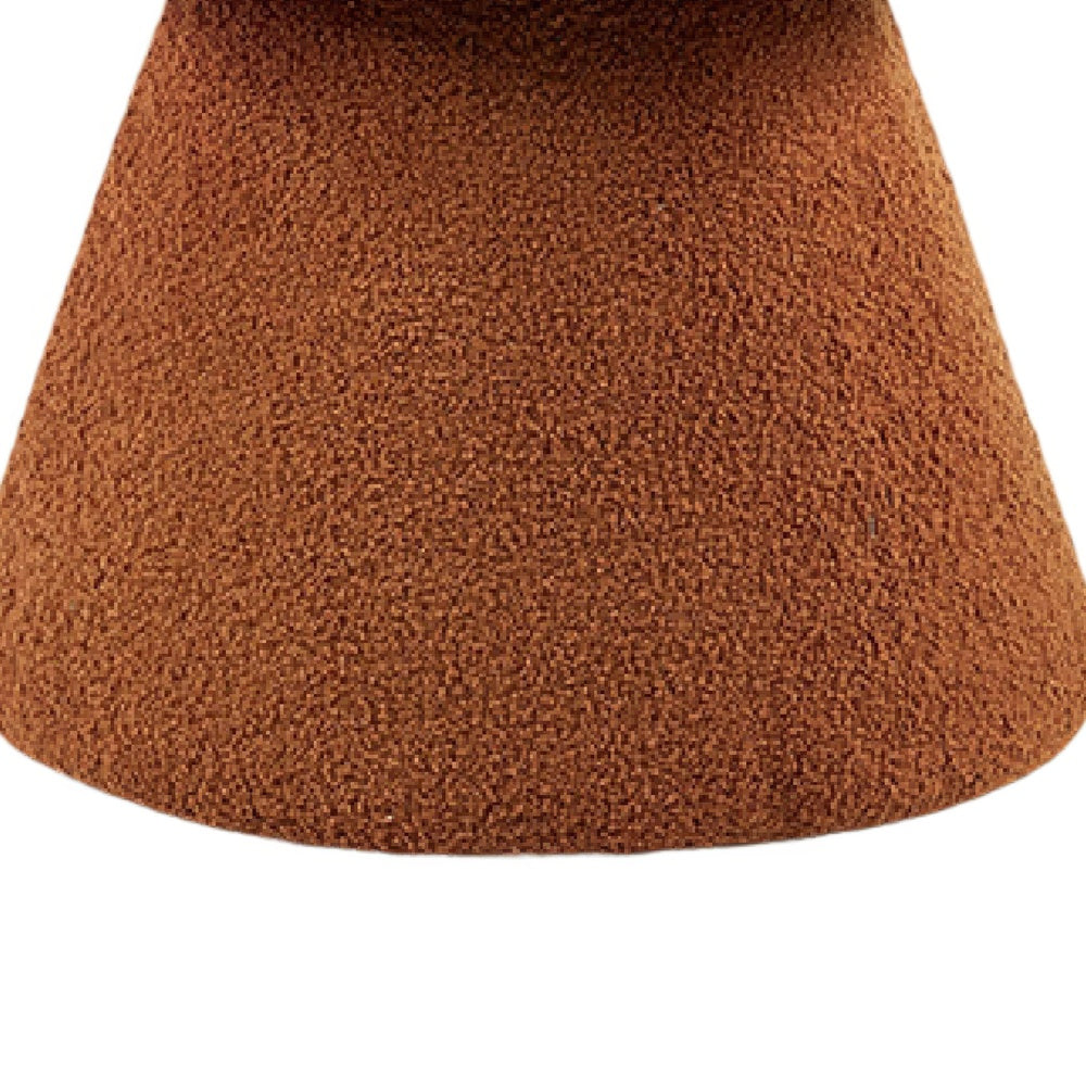 Xyna Mushroom-shaped Ottoman Stool, Pedestal Base, Saddle Brown Fabric-BM353208