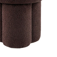 Ian Ottoman Stool, Mushroom-like Design, Pedestal Base, Brown Fabric-BM353210