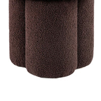 Ian Ottoman Stool, Mushroom-like Design, Pedestal Base, Brown Fabric-BM353210