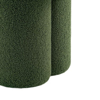 Ian Ottoman Stool, Mushroom-like Design, Pedestal Base, Green Fabric-BM353211