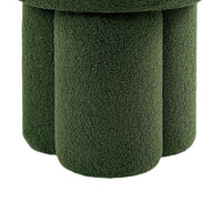 Ian Ottoman Stool, Mushroom-like Design, Pedestal Base, Green Fabric-BM353211