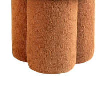 Ian Ottoman Stool, Mushroom-like Design, Pedestal Base, Brown Fabric-BM353212
