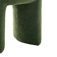 Janie Rounded Ottoman Stool with Open Frame Base, Green Fabric-BM353215