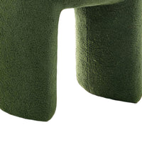 Janie Rounded Ottoman Stool with Open Frame Base, Green Fabric-BM353215