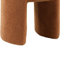 Janie Rounded Ottoman Stool with Open Frame Base, Saddle Brown Fabric-BM353216