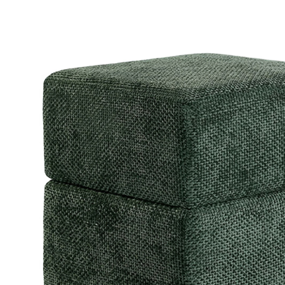Kris Ottoman Stool with Hidden Storage, Gold Base, Green Chenille-BM353218