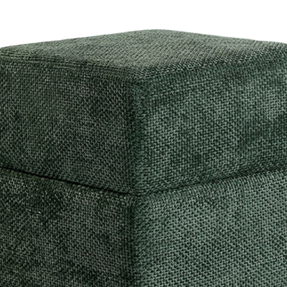 Kris Ottoman Stool with Hidden Storage, Gold Base, Green Chenille-BM353218