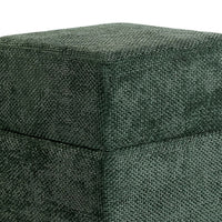 Kris Ottoman Stool with Hidden Storage, Gold Base, Green Chenille-BM353218
