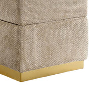 Kris Ottoman Stool with Hidden Storage, Gold Base, Silver Gray Chenille-BM353219