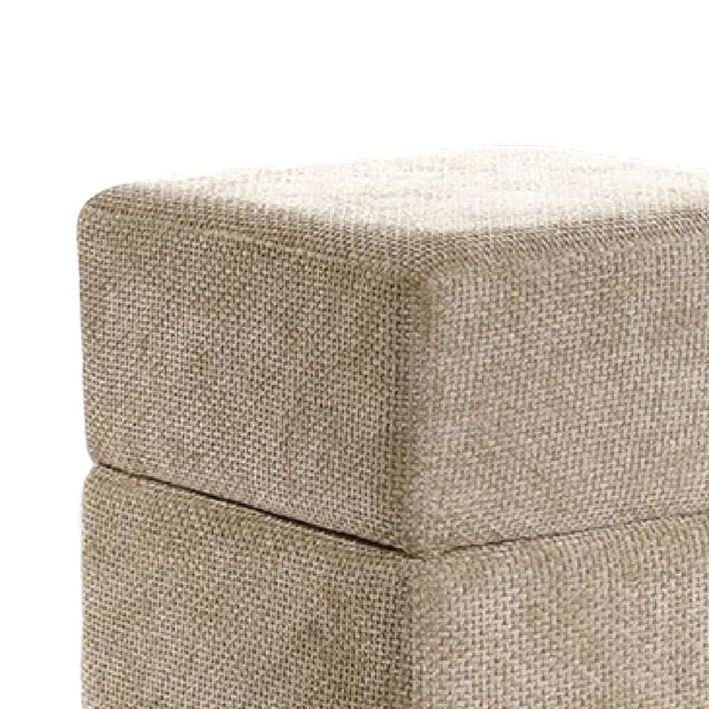 Kris Ottoman Stool with Hidden Storage, Gold Base, Silver Gray Chenille-BM353219