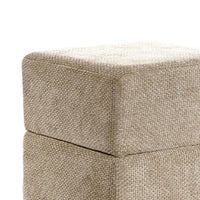 Kris Ottoman Stool with Hidden Storage, Gold Base, Silver Gray Chenille-BM353219