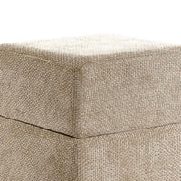 Kris Ottoman Stool with Hidden Storage, Gold Base, Silver Gray Chenille-BM353219