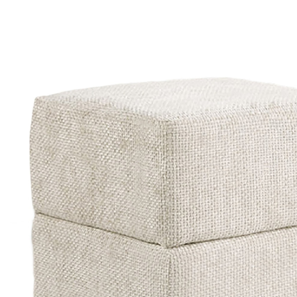 Kris Ottoman Stool with Hidden Storage, Gold Base, Beige Chenille-BM353220