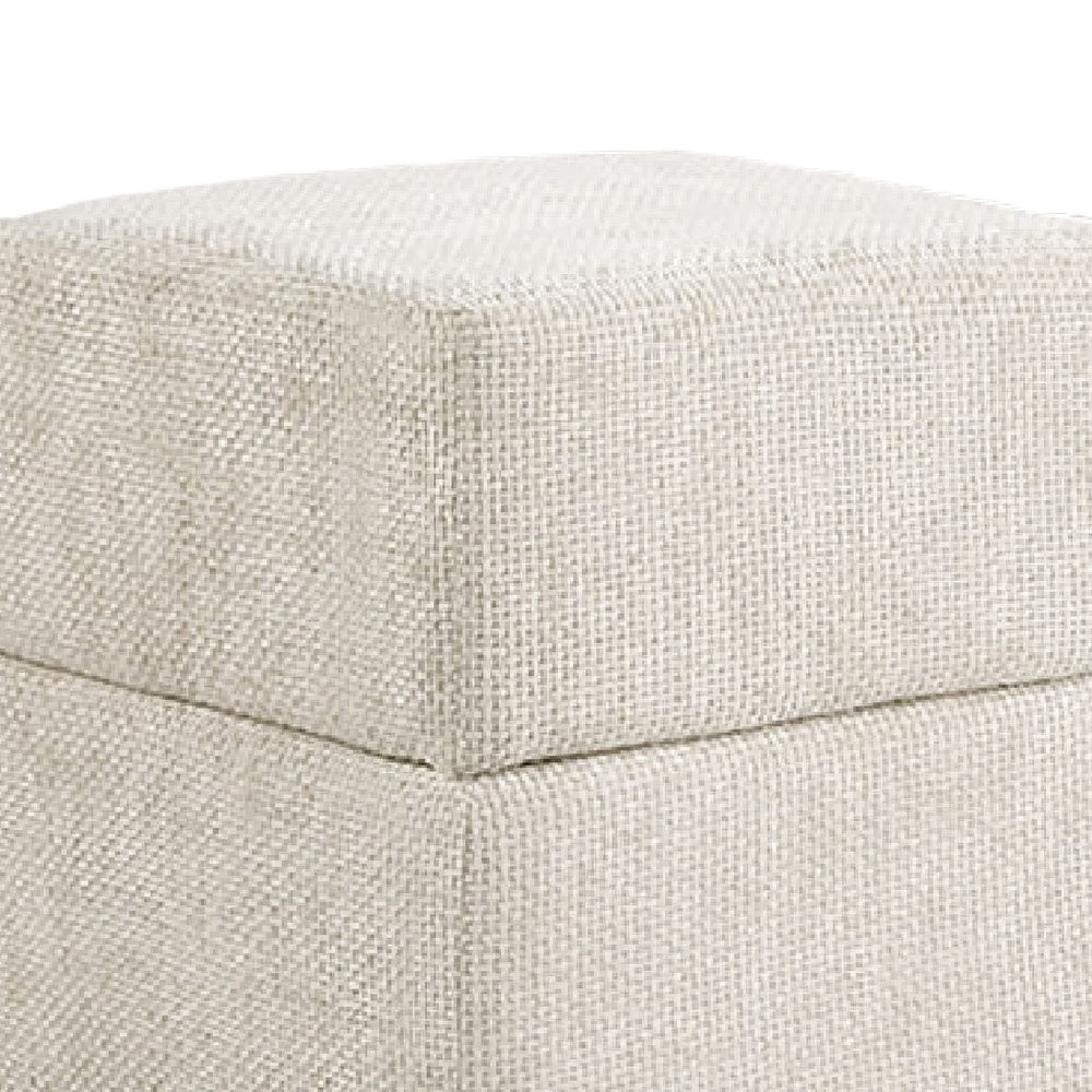 Kris Ottoman Stool with Hidden Storage, Gold Base, Beige Chenille-BM353220