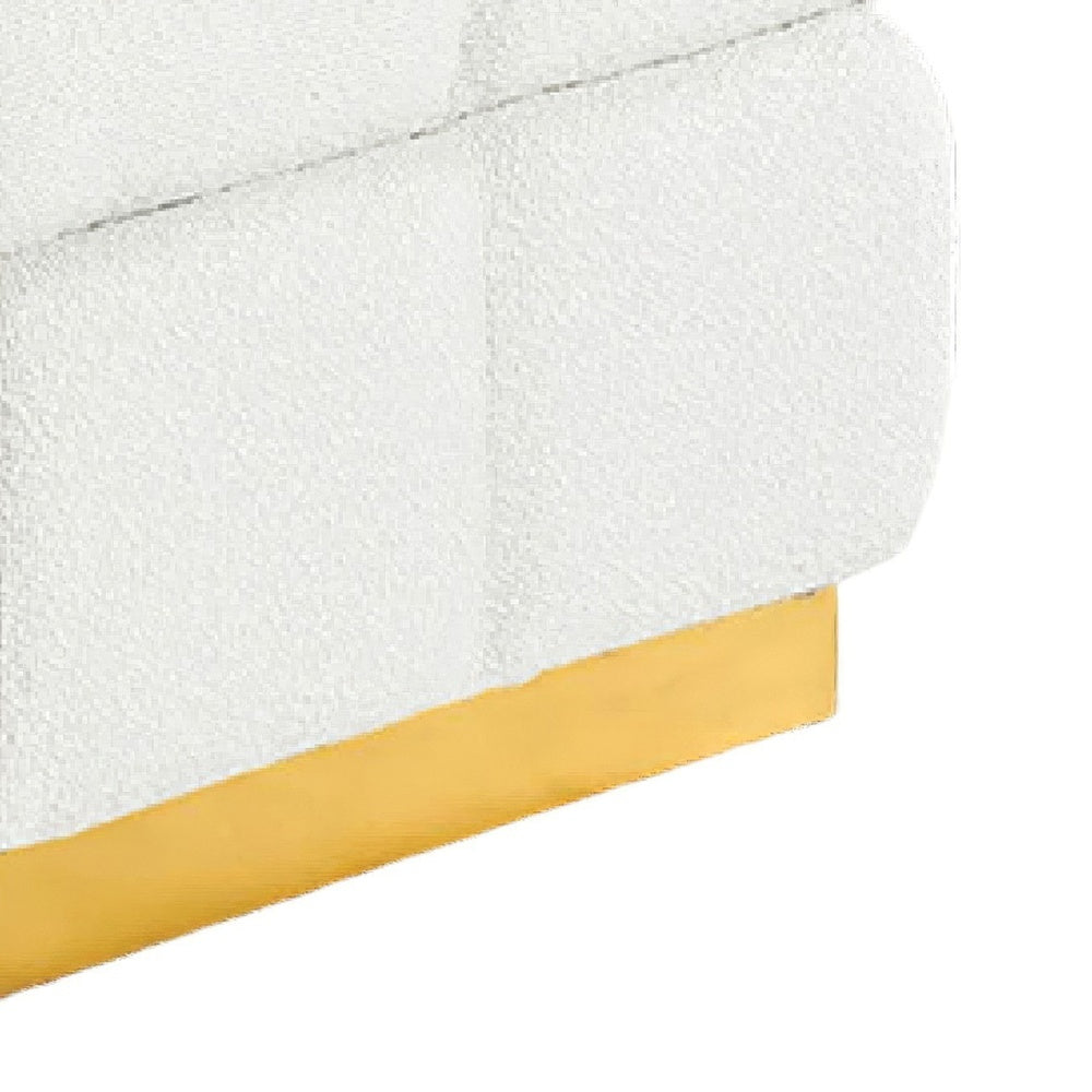 Anne Ottoman Stool with Storage, Gold Base, Beige Biscuit Tufted Fabric-BM353222