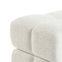 Anne Ottoman Stool with Storage, Gold Base, Beige Biscuit Tufted Fabric-BM353222