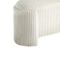 Greta Storage Bench with Ribbed Design, Hidden Storage, White Corduroy-BM353223