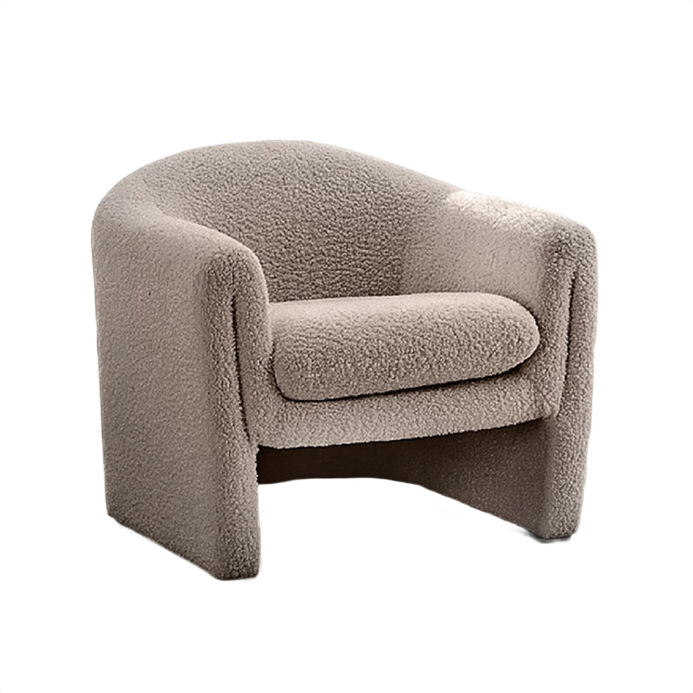 Danie Accent Armchair with U-Shaped Frame, Mushroom Boucle Fabric-BM353230