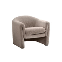 Danie Accent Armchair with U-Shaped Frame, Mushroom Boucle Fabric-BM353230