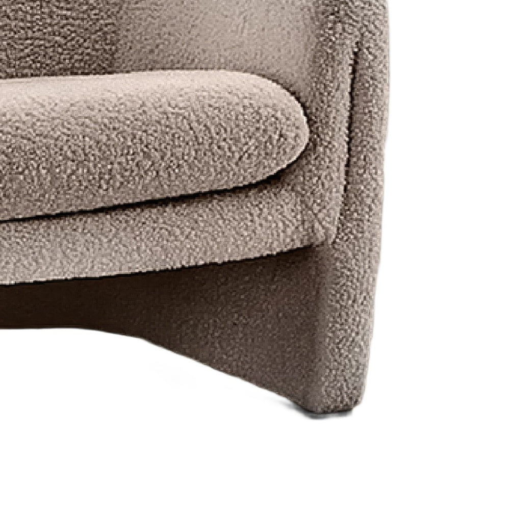 Danie Accent Armchair with U-Shaped Frame, Mushroom Boucle Fabric-BM353230