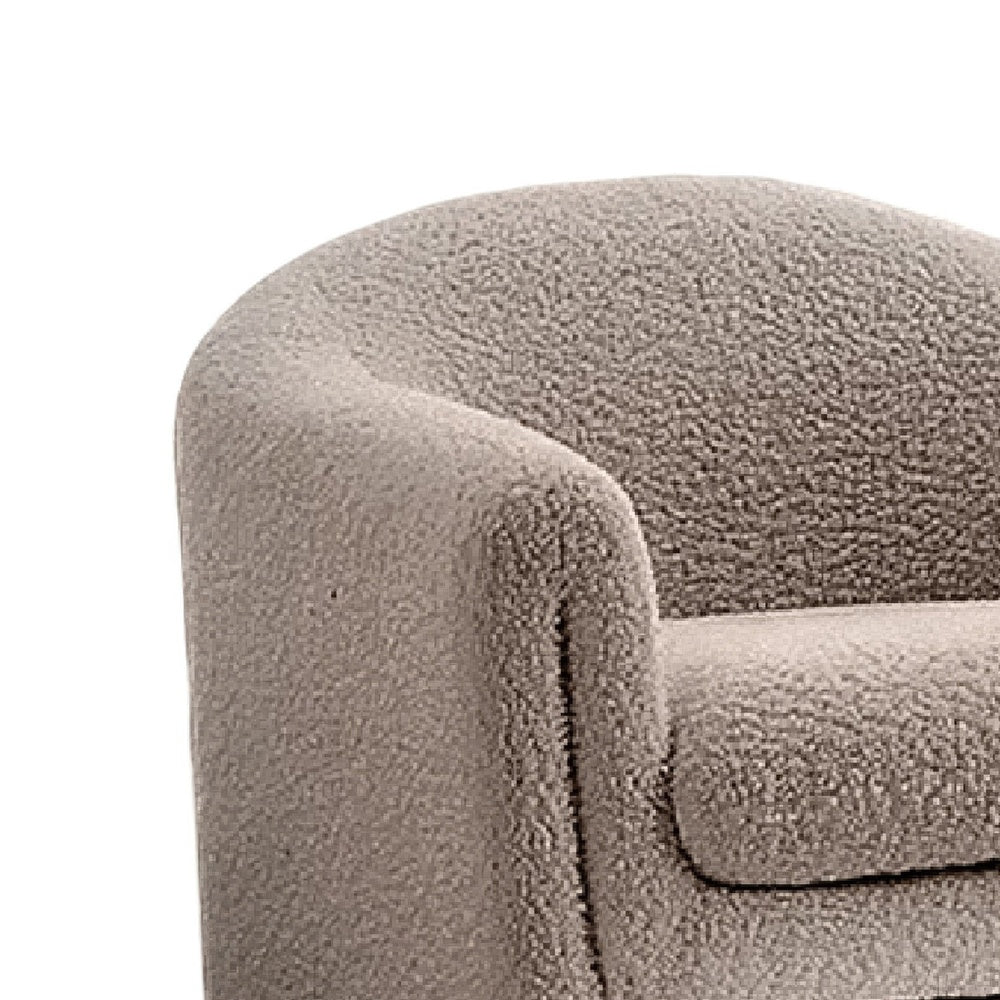 Danie Accent Armchair with U-Shaped Frame, Mushroom Boucle Fabric-BM353230