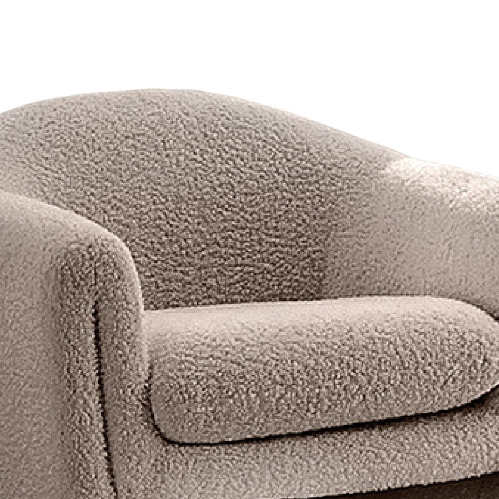 Danie Accent Armchair with U-Shaped Frame, Mushroom Boucle Fabric-BM353230