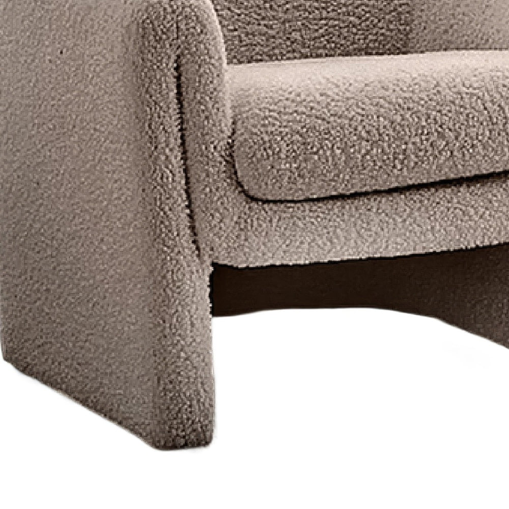 Danie Accent Armchair with U-Shaped Frame, Mushroom Boucle Fabric-BM353230