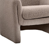 Danie Accent Armchair with U-Shaped Frame, Mushroom Boucle Fabric-BM353230
